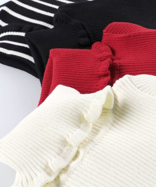 BRANSHES（ブランシェス）の「タートルネックリブニット（ニット/セーター・キッズ・レッド/ブラック/その他/アイボリー・150/100/120/130/110/140）」の8枚目の写真