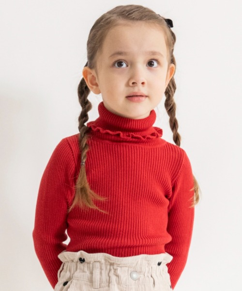 BRANSHES（ブランシェス）の「タートルネックリブニット（ニット/セーター・キッズ・レッド/ブラック/その他/アイボリー・150/100/120/130/110/140）」の3枚目の写真