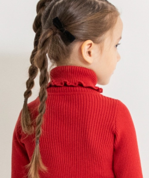 BRANSHES（ブランシェス）の「タートルネックリブニット（ニット/セーター・キッズ・レッド/ブラック/その他/アイボリー・150/100/120/130/110/140）」の22枚目の写真