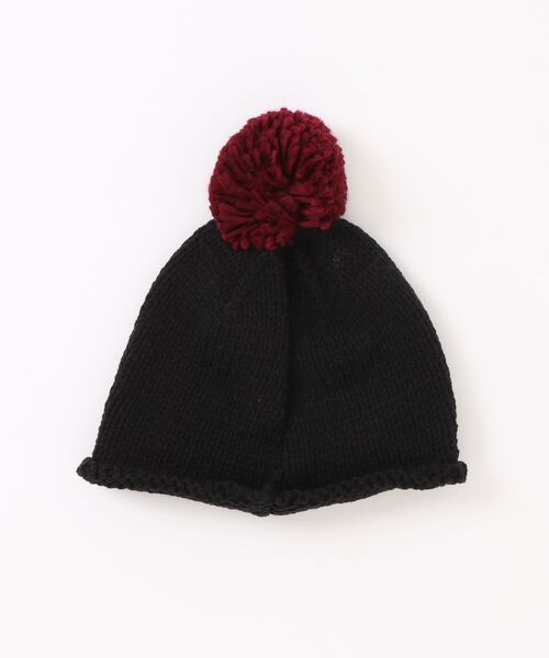 Bambin(ボンバン)の「【 Bambin / ボンバン 】 バイカラー ポンポン付 ロール ニットキャップ(ニットキャップ/ビーニー・キッズ・ベージュ/マスタード/ブルー/ブラック/カーキ/グリーン・FREE)」の7枚目の写真