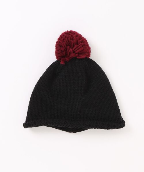 Bambin(ボンバン)の「【 Bambin / ボンバン 】 バイカラー ポンポン付 ロール ニットキャップ(ニットキャップ/ビーニー・キッズ・ベージュ/マスタード/ブルー/ブラック/カーキ/グリーン・FREE)」の11枚目の写真