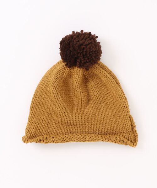 Bambin(ボンバン)の「【 Bambin / ボンバン 】 バイカラー ポンポン付 ロール ニットキャップ(ニットキャップ/ビーニー・キッズ・ベージュ/マスタード/ブルー/ブラック/カーキ/グリーン・FREE)」の12枚目の写真
