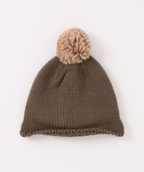 Bambin(ボンバン)の「【 Bambin / ボンバン 】 バイカラー ポンポン付 ロール ニットキャップ(ニットキャップ/ビーニー・キッズ・ベージュ/マスタード/ブルー/ブラック/カーキ/グリーン・FREE)」の14枚目の写真