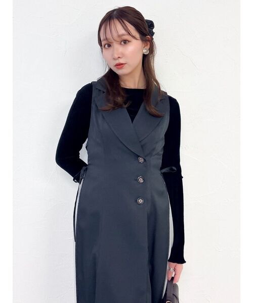 dazzlin（ダズリン）の「サイドプリーツテーラーワンピース（ワンピース・レディース・アイボリー/チャコールグレー/ブラウン/オフホワイト/グレー/その他1・SMALL/MEDIUM）」の13枚目の写真