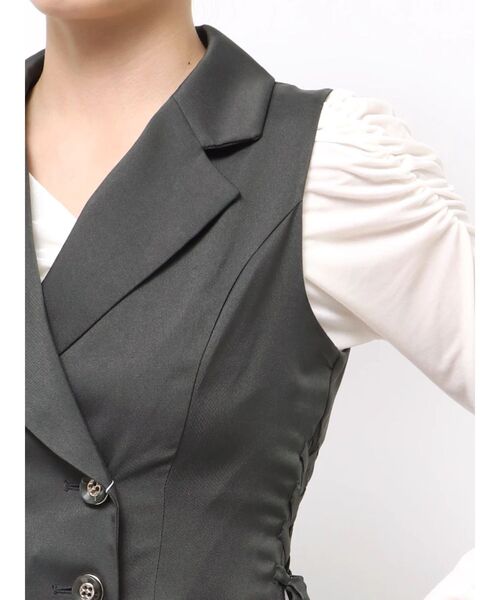 dazzlin（ダズリン）の「サイドプリーツテーラーワンピース（ワンピース・レディース・アイボリー/チャコールグレー/ブラウン/オフホワイト/グレー/その他1・SMALL/MEDIUM）」の21枚目の写真