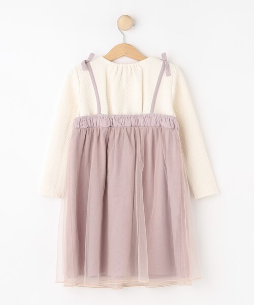 SHOO・LA・RUE（シューラルー）の「【100-150cm】ファーチュールドッキングキャミワンピ（ワンピース・キッズ・ライトベージュ/ピンク・10/11/12/13/14/15 ）」の4枚目の写真