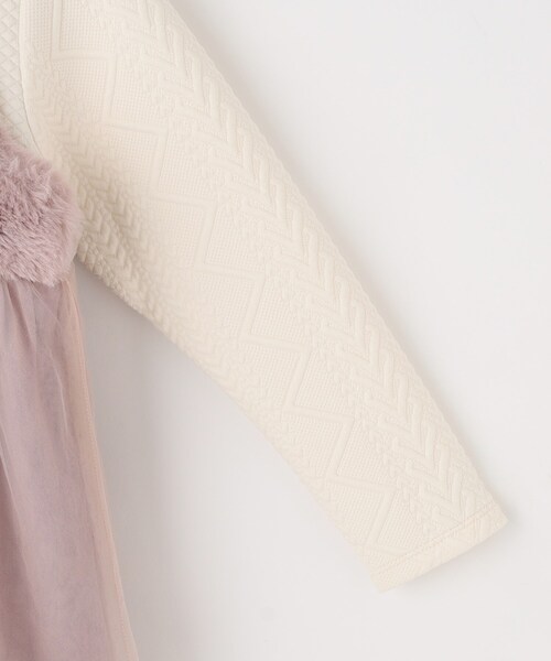 SHOO・LA・RUE（シューラルー）の「【100-150cm】ファーチュールドッキングキャミワンピ（ワンピース・キッズ・ライトベージュ/ピンク・10/11/12/13/14/15 ）」の6枚目の写真