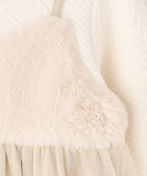 SHOO・LA・RUE（シューラルー）の「【100-150cm】ファーチュールドッキングキャミワンピ（ワンピース・キッズ・ライトベージュ/ピンク・10/11/12/13/14/15 ）」の10枚目の写真