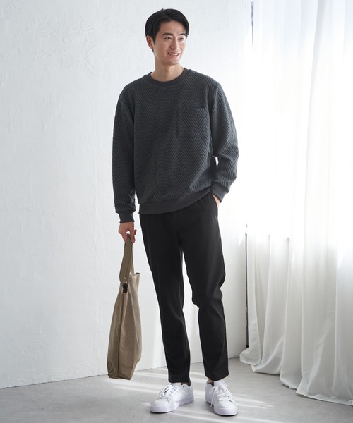 ikka（イッカ）の「【雑誌掲載】GOKU楽パンツ EASY STRETCH 起毛イージー【芸能人着用】（その他パンツ・メンズ・ブラック/グレー/ネイビー・S/M/L/XL）」の5枚目の写真