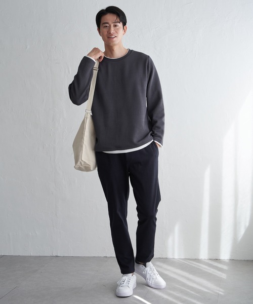 ikka（イッカ）の「【雑誌掲載】GOKU楽パンツ EASY STRETCH 起毛イージー【芸能人着用】（その他パンツ・メンズ・ブラック/グレー/ネイビー・S/M/L/XL）」の12枚目の写真