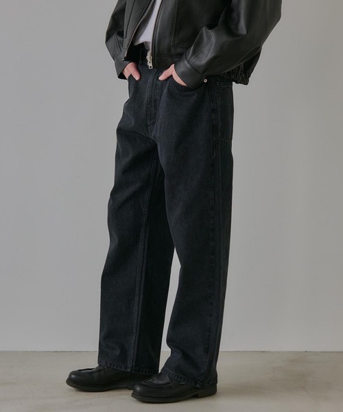 OSKR(オーエスケーアール)の「OSKR別注 ストレートデニムパンツ(デニムパンツ・メンズ・ブラック/ネイビー・MEDIUM/LARGE)」の6枚目の写真
