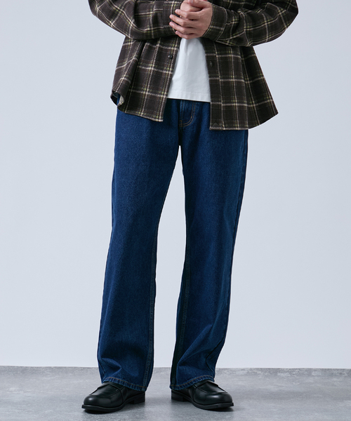 OSKR(オーエスケーアール)の「OSKR別注 ストレートデニムパンツ(デニムパンツ・メンズ・ブラック/ネイビー・MEDIUM/LARGE)」の19枚目の写真
