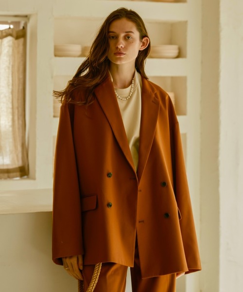 soerte セットアップ セール】限定展開 ソフトタッチ ツイル ノーカラー ジャケット