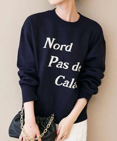 le.coeur blanc(ルクールブラン)の「AL ダブルジャガードロゴニット(ニット/セーター・レディース・ネイビー/グレー/キャメル・38)」の14枚目の写真