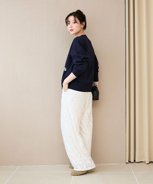 le.coeur blanc(ルクールブラン)の「AL ダブルジャガードロゴニット(ニット/セーター・レディース・ネイビー/グレー/キャメル・38)」の22枚目の写真