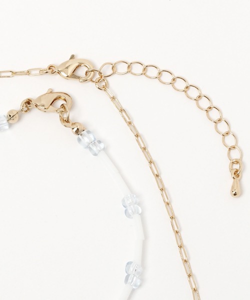 BAYFLOW（ベイフロー）の「2連ビーズネックレス（ネックレス・レディース・イエロー/ライトグレー・FREE）」の4枚目の写真