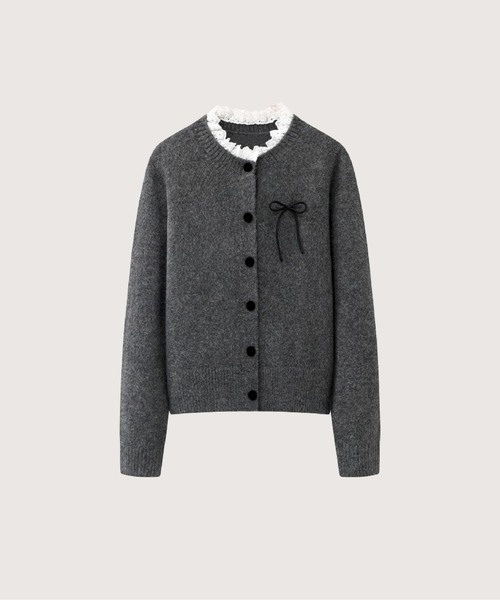 French Lace Frill Ribbon Cardigan（カーディガン/ボレロ）｜LA POMME