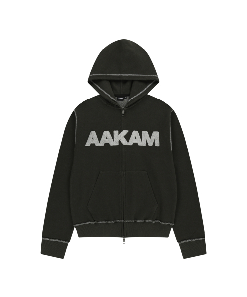 AAKAM(アーカム)の「Boucle Logo Zip-Up Hoodie (Khaki)(パーカー・レディース・その他・2/1)」の1枚目の写真
