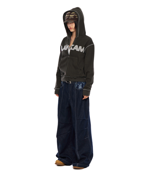 AAKAM(アーカム)の「Boucle Logo Zip-Up Hoodie (Khaki)(パーカー・レディース・その他・2/1)」の5枚目の写真