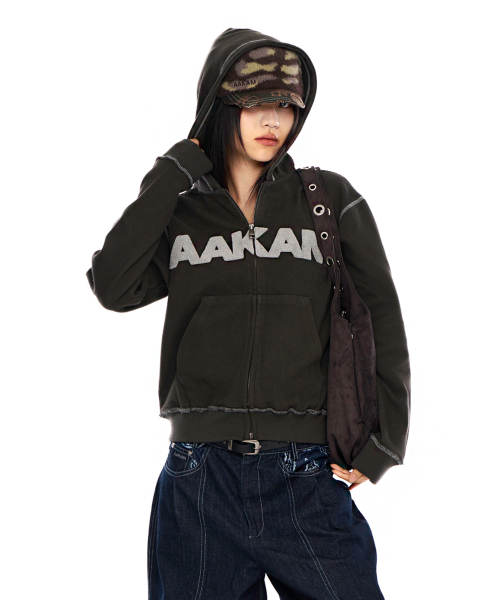 AAKAM(アーカム)の「Boucle Logo Zip-Up Hoodie (Khaki)(パーカー・レディース・その他・2/1)」の9枚目の写真
