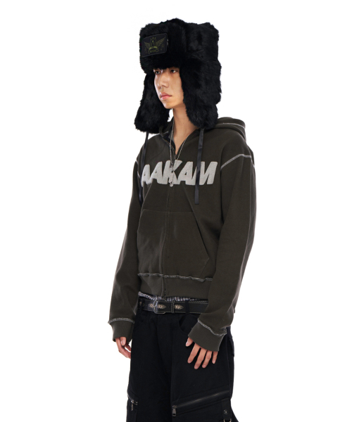 AAKAM(アーカム)の「Boucle Logo Zip-Up Hoodie (Khaki)(パーカー・レディース・その他・2/1)」の11枚目の写真