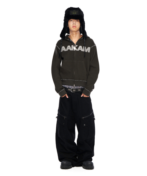 AAKAM(アーカム)の「Boucle Logo Zip-Up Hoodie (Khaki)(パーカー・レディース・その他・2/1)」の12枚目の写真
