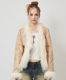 Mustang fur jacket_beige