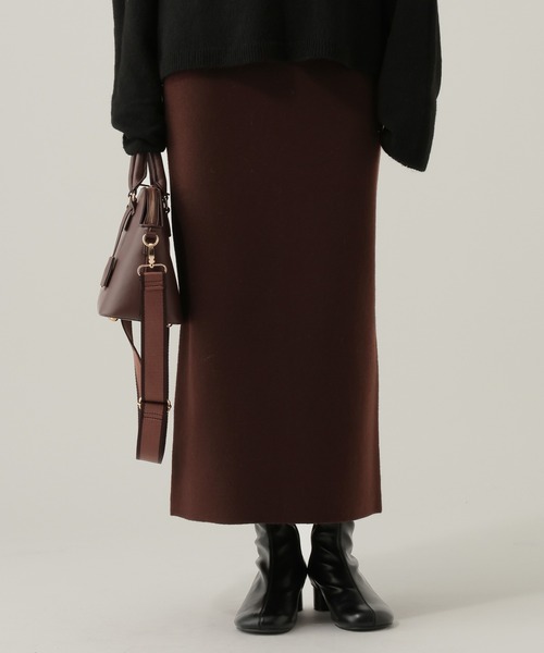 Elura（エルーラ）の「配色ナロースカート/612481（スカート・レディース・チャコールグレー/オフホワイト/ブラウン・FREE）」の3枚目の写真