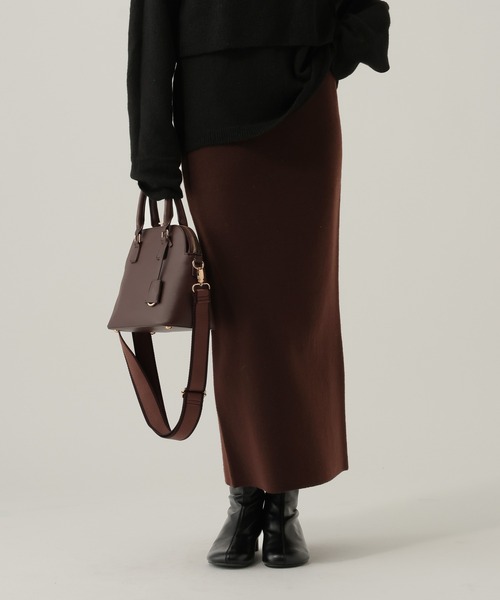 Elura（エルーラ）の「配色ナロースカート/612481（スカート・レディース・チャコールグレー/オフホワイト/ブラウン・FREE）」の16枚目の写真