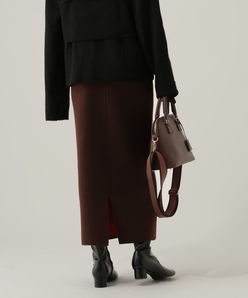 Elura（エルーラ）の「配色ナロースカート/612481（スカート・レディース・チャコールグレー/オフホワイト/ブラウン・FREE）」の17枚目の写真