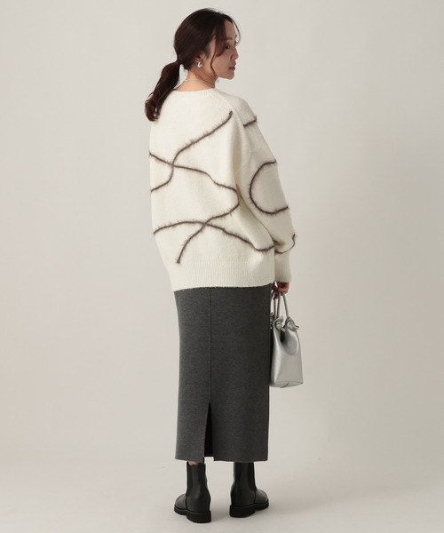 Elura（エルーラ）の「配色ナロースカート/612481（スカート・レディース・チャコールグレー/オフホワイト/ブラウン・FREE）」の10枚目の写真