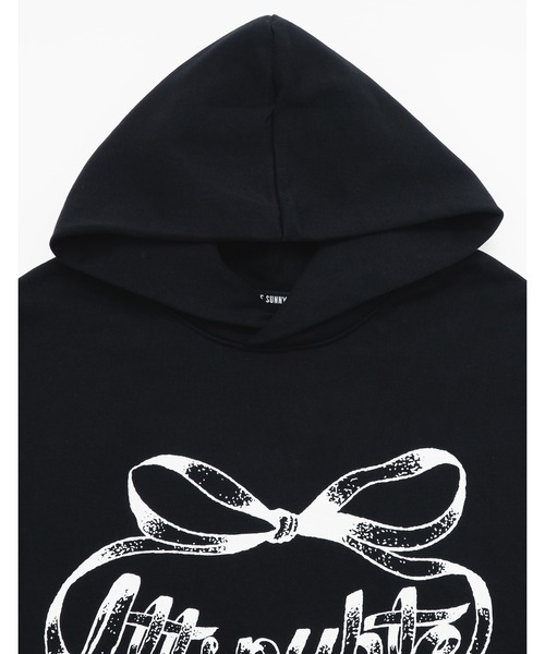 Little sunny bite（リトルサニーバイト）の「short ribbon sweat hoodie（パーカー・レディース・ブラック/ホワイト/ピンク・SMALL/MEDIUM）」の16枚目の写真