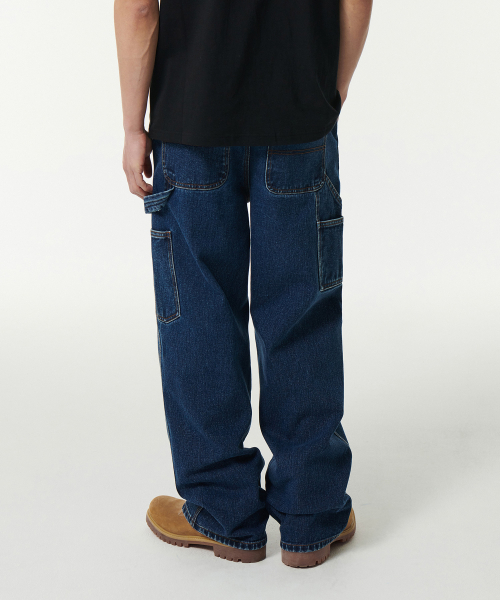 MUSINSA STANDARD（ムシンサスタンダード）の「デニムワイドカーペンターパンツ [ミディアムインディゴ]（デニムパンツ・メンズ・その他・40/31/33/26/27/28/29/38/42/36/34/32/30）」の3枚目の写真