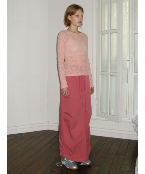 SINOON（シヌーン）の「WORK WEAR LONG SKIRT (PINK)（スカート・レディース・ピンク・FREE）」の4枚目の写真