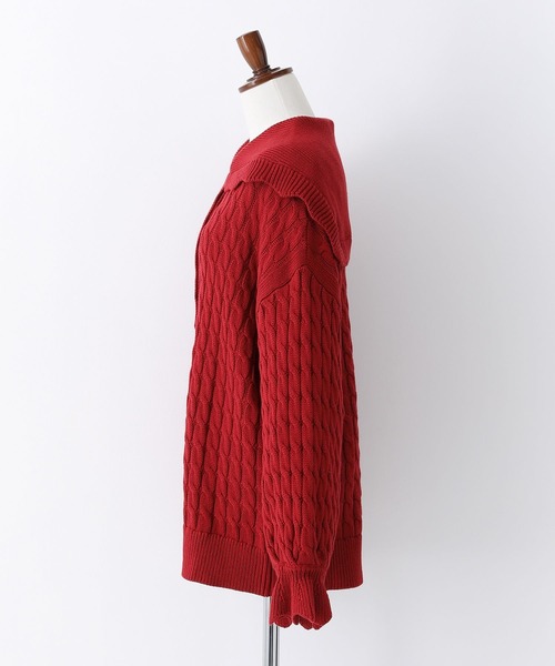 somari imagination(ソマリ イマジネーション)の「『スカラップセーラーケーブルニット』(ニット/セーター・レディース・レッド/ブラック・1/2)」の16枚目の写真