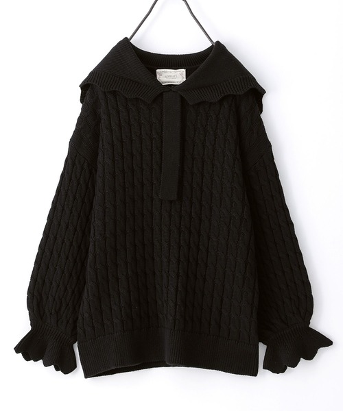 somari imagination(ソマリ イマジネーション)の「『スカラップセーラーケーブルニット』(ニット/セーター・レディース・レッド/ブラック・1/2)」の12枚目の写真