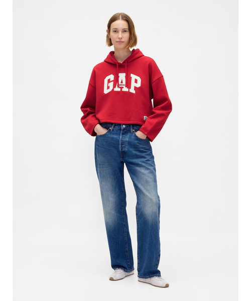 GAP（ギャップ）の「オーバーサイズ バレルスリーブ GAPロゴパーカー（パーカー・レディース・ブラック/アイボリー/ネイビー/レッド・XL/S/L/XS/M/XXS）」の12枚目の写真