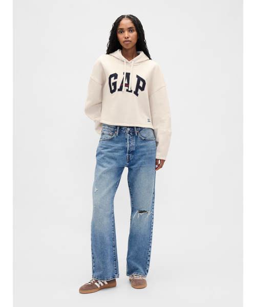 GAP（ギャップ）の「オーバーサイズ バレルスリーブ GAPロゴパーカー（パーカー・レディース・ブラック/アイボリー/ネイビー/レッド・XL/S/L/XS/M/XXS）」の15枚目の写真