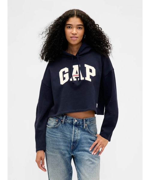GAP（ギャップ）の「オーバーサイズ バレルスリーブ GAPロゴパーカー（パーカー・レディース・ブラック/アイボリー/ネイビー/レッド・XL/S/L/XS/M/XXS）」の3枚目の写真