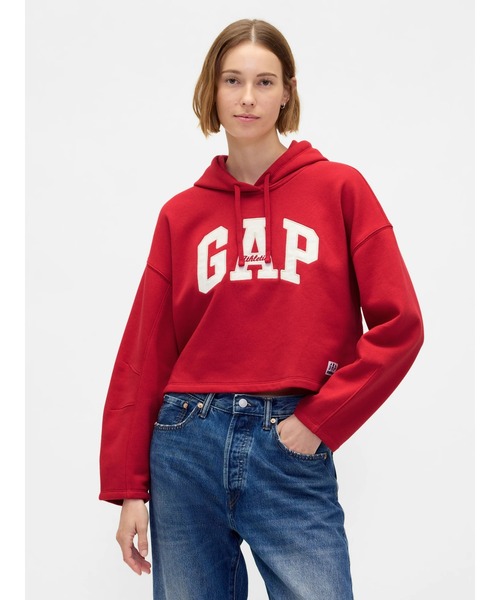 GAP（ギャップ）の「オーバーサイズ バレルスリーブ GAPロゴパーカー（パーカー・レディース・ブラック/アイボリー/ネイビー/レッド・XL/S/L/XS/M/XXS）」の4枚目の写真