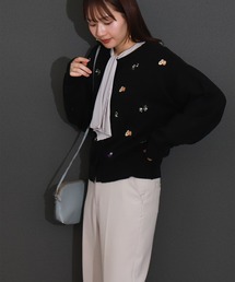 専用です！　さえら　Aihakame 黒 カーディガン 花柄刺繍　本体のみ sakishimatokyo カーディガン フラワー刺しゅう ハーフスリーブ