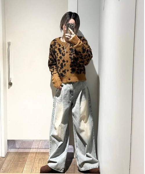 JEANASIS(ジーナシス)の「3Gリッチシャギーショートクルーニットカーディガン/629912(カーディガン/ボレロ・レディース・ブラウン系その他/チャコールグレー/オフホワイト/ライム・FREE)」の8枚目の写真