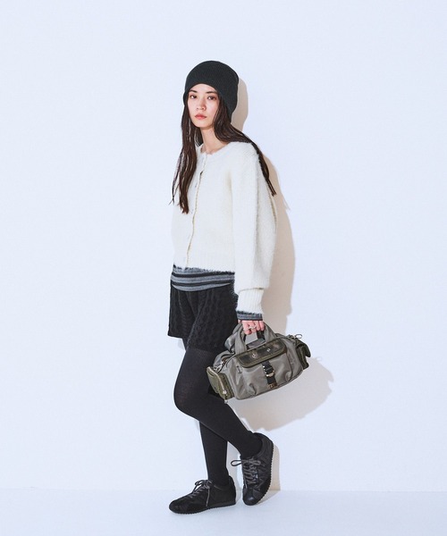 JEANASIS(ジーナシス)の「3Gリッチシャギーショートクルーニットカーディガン/629912(カーディガン/ボレロ・レディース・ブラウン系その他/チャコールグレー/オフホワイト/ライム・FREE)」の20枚目の写真