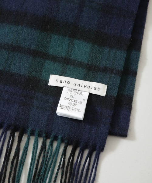 NANO universe（ナノユニバース）の「ソフトカシミヤブレンドチェックマフラー（マフラー・メンズ・グレー/グリーン/イエロー・FREE）」の12枚目の写真