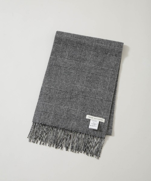 NANO universe（ナノユニバース）の「ソフトカシミヤブレンドチェックマフラー（マフラー・メンズ・グレー/グリーン/イエロー・FREE）」の8枚目の写真