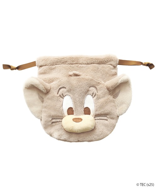 公式】トムとジェリー ぬいぐるみ巾着 ダスティーカラー（ポーチ