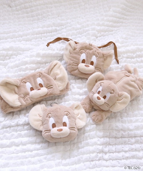 公式】トムとジェリー ぬいぐるみ巾着 ダスティーカラー（ポーチ