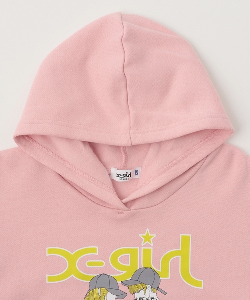 X-girl Stages(エックスガールステージス)の「ガール&ボーイイラストパーカー(パーカー・キッズ・ブラック/ピンク・140cm/100cm/110cm/90cm/120cm/130cm)」の4枚目の写真