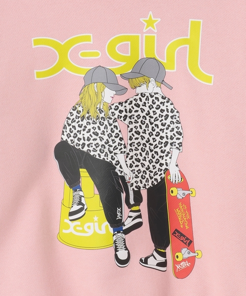 X-girl Stages(エックスガールステージス)の「ガール&ボーイイラストパーカー(パーカー・キッズ・ブラック/ピンク・140cm/100cm/110cm/90cm/120cm/130cm)」の6枚目の写真