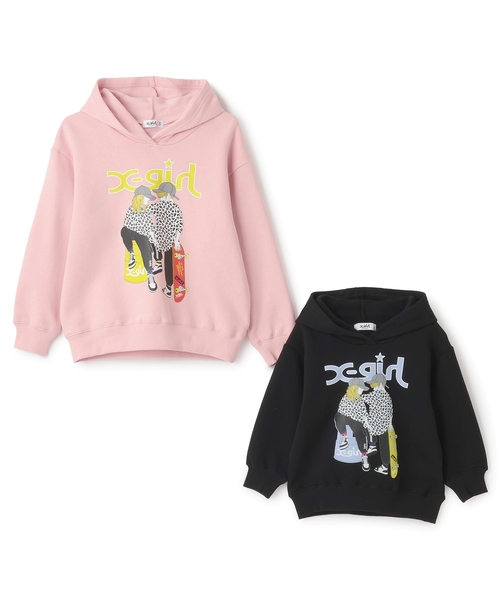 X-girl Stages(エックスガールステージス)の「ガール&ボーイイラストパーカー(パーカー・キッズ・ブラック/ピンク・140cm/100cm/110cm/90cm/120cm/130cm)」の10枚目の写真